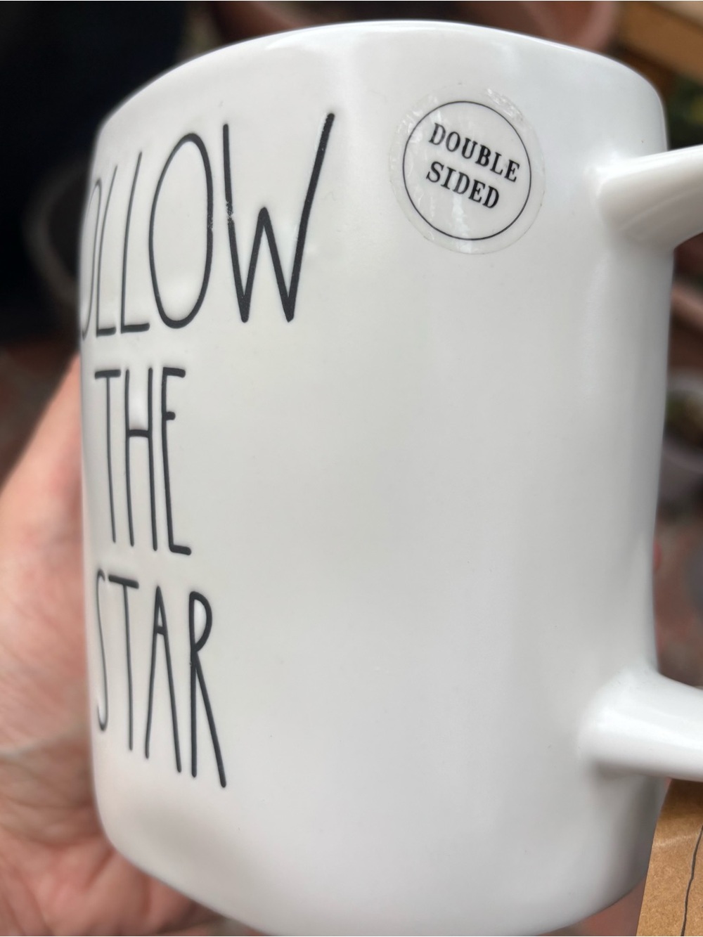 Rae Dunn White Ceramic "Follow The Star" Mug with Black Lettering - Picture 7 of 7